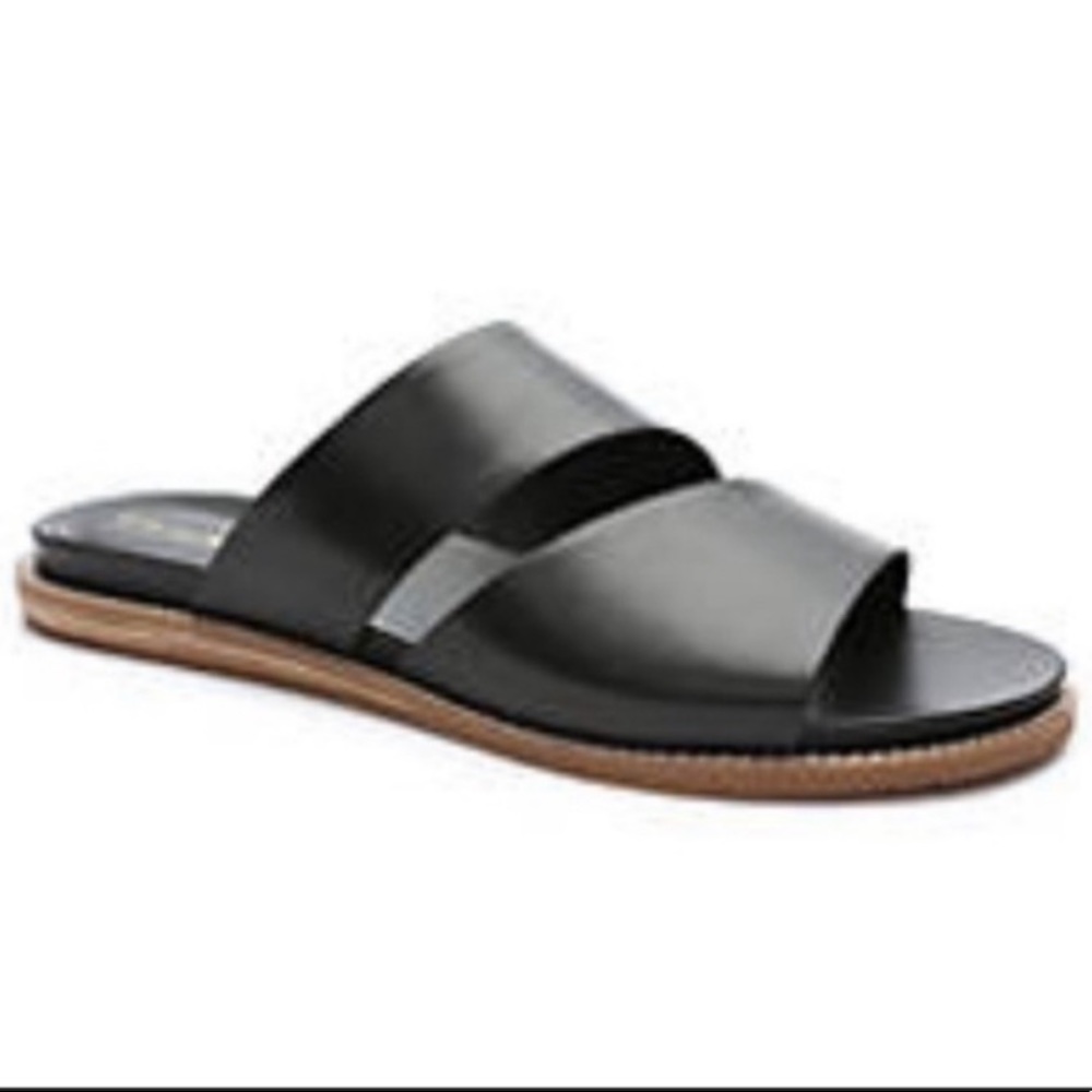 Tahari Mercer Black Minimalist Slide Sandal